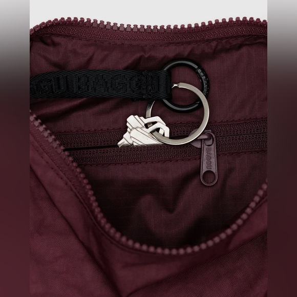 BAGGU Small Crescent Bag-  Mahogany - Monochrome Nylon Burgundy Red - Picture 3 of 3